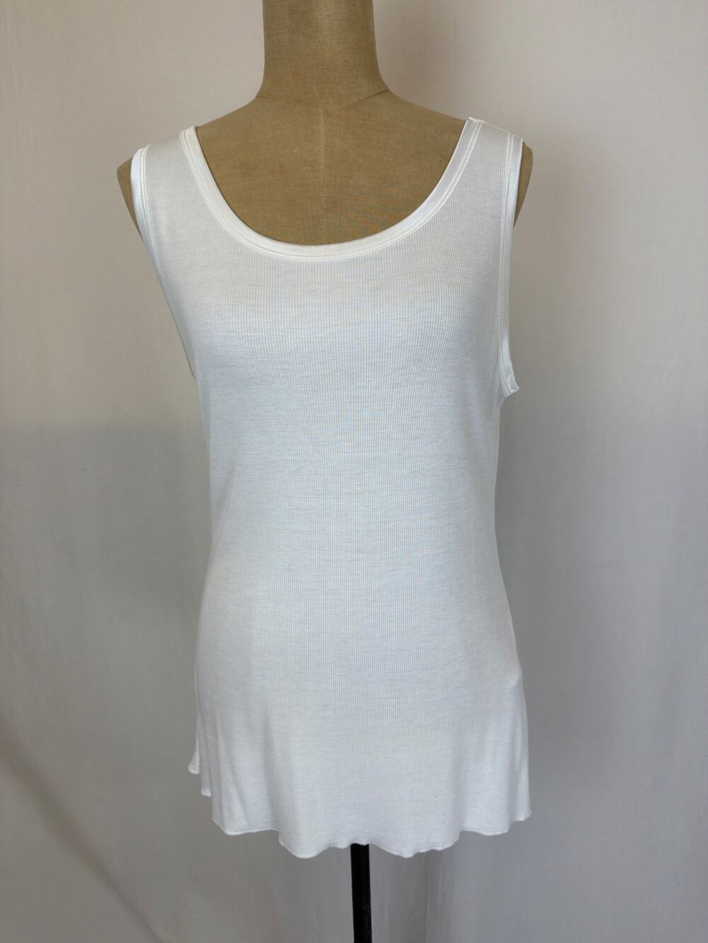 NWT White Viscose/Elastane Tank XXLarge #0501